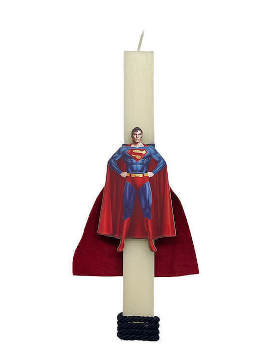 Λαμπάδα Superman Στρογγυλή Μπεζ