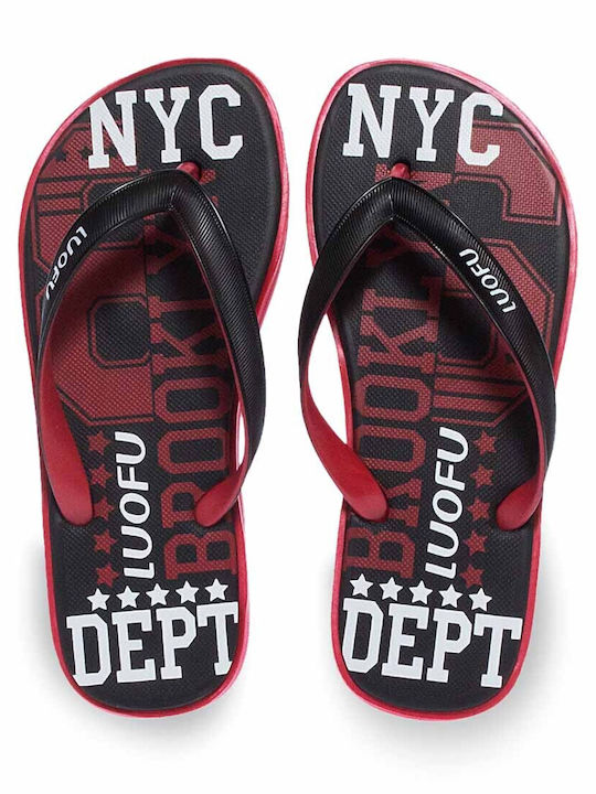 Luofu Ανδρικά Flip Flops Κόκκινα