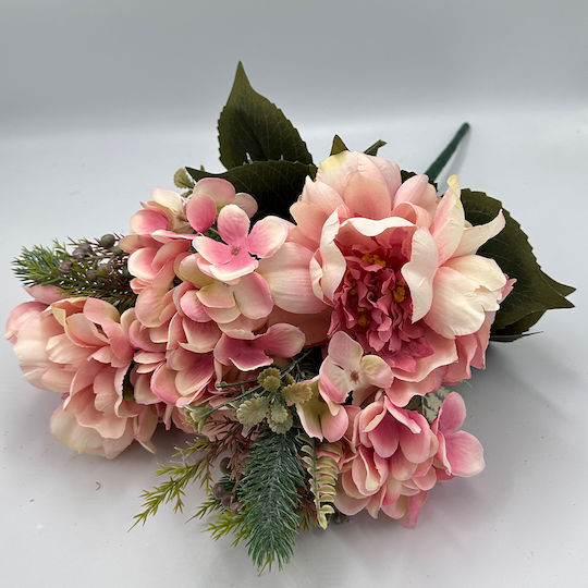 Buchet 3 Bucăți Crizanteme 3 Bucăți Hortensii 45 X 26cm L108 Rin-l108