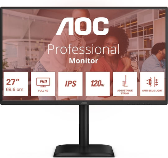 AOC 27E4U IPS HDR Монитор 27" FHD 1920x1080 с Време за Реакция 4мс GTG