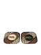 Atmosphera Leopard Print Διακοσμητική Πιατέλα Μεταλλική Καφέ 21x21x10εκ.