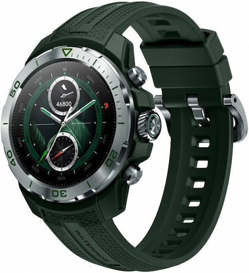 Mibro GS Explorer Stainless Steel Αδιάβροχο Smartwatch με Παλμογράφο (Πράσινο)