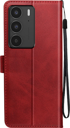 Husă Avizar Realme C75 14x Dragonne Clapet Suport Wallet Roșu