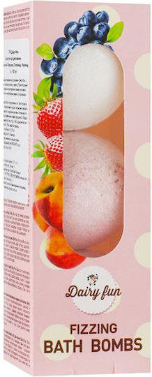 Delia Dairy Fun Strawberry Raspberry Peach Fizzing Bath Bombs 300g