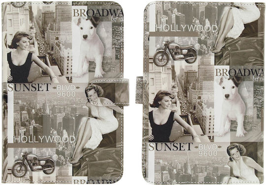 Akashi Husă Tip Folio Design Hollywood Pentru Tablete 7'' La 8'' Design Paris Gri