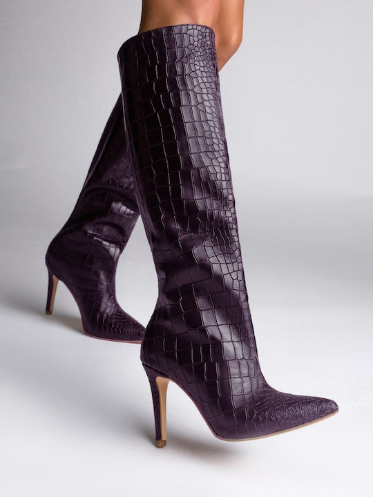 Vanilla Days Leather Women's Boots Charm Purple 13032-119060946