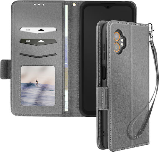 Avizar Clapet Case Galaxy Xcover 7 Pro Wristband Wallet Support Grey