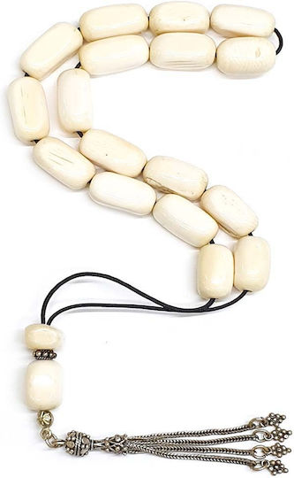 Roloi Komboloi Elephant Bone Worry Beads White 33cm