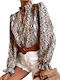 Women's Blouse Long Sleeve Brown