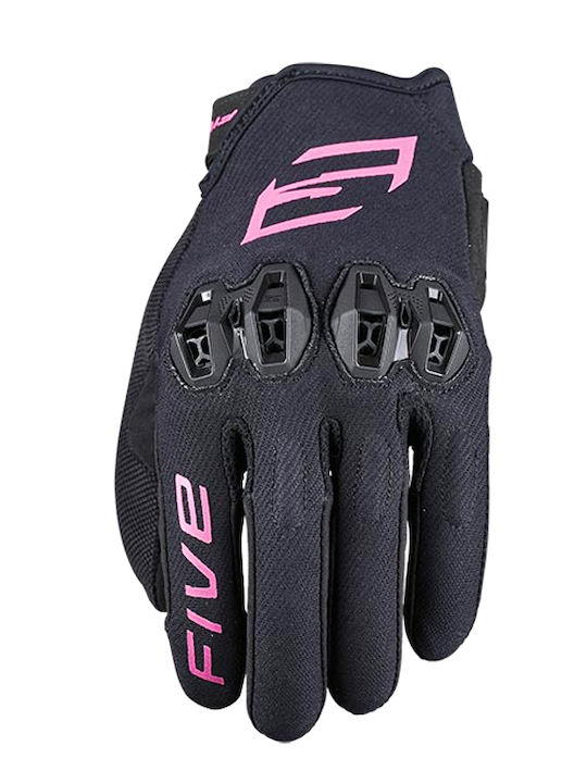 Five Tricks Summer Women's Motorcycle Gloves Black/Fluo Pink