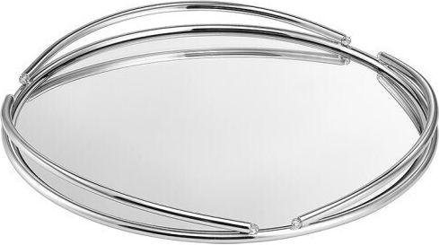 Hochzeits Tablett Inox mit Spiegel Silber KΔ1007