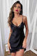 Merry See Sexy Babydoll Lace Trim Black