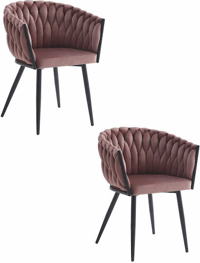Chairs Dining Room 68x53x63cm 2pcs Dark Pink