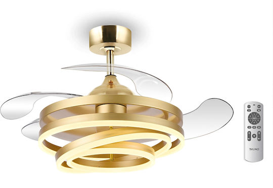 Bruno Deckenventilator 106.68cm mit Leuchte Transparent / Gold