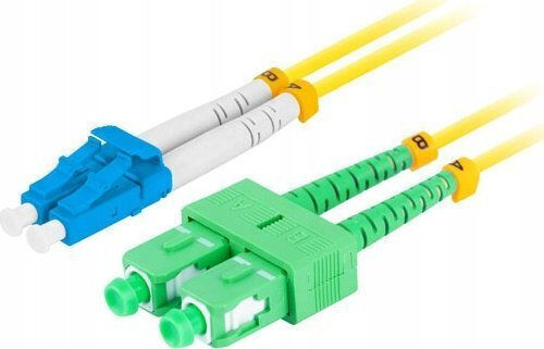 Lanberg Καλώδιο Οπτικής Ίνας LC/UPC-SC/APC 0.5m Κίτρινο