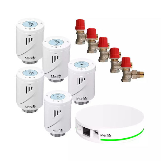 Kit Vană Termostatică Pentru Radiator Danfoss Cap Termostatic Inteligent Mentor Tzb551d Zigbee Programabil Lcd Hub