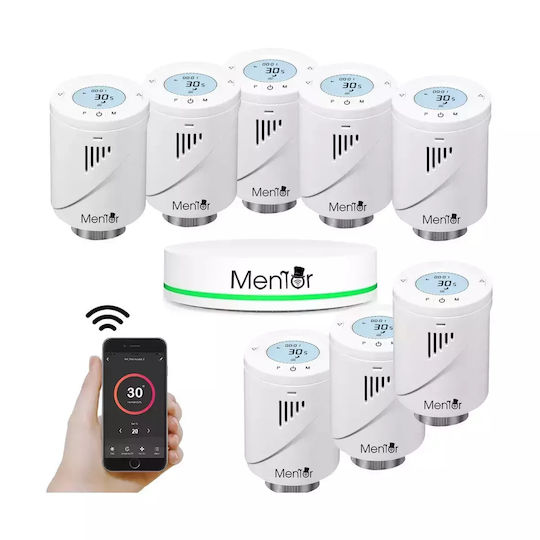 Kit Valvă Termostatică Inteligentă Pentru Radiator Mentor Tzb801 Zigbee Programabil Lcd Hub