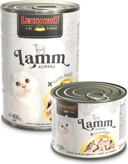 Leonardo Nassfutter für Erwachsene Katzen in Dose mit Lamm, Meat, Huhn, Lachs und Leber 400gr