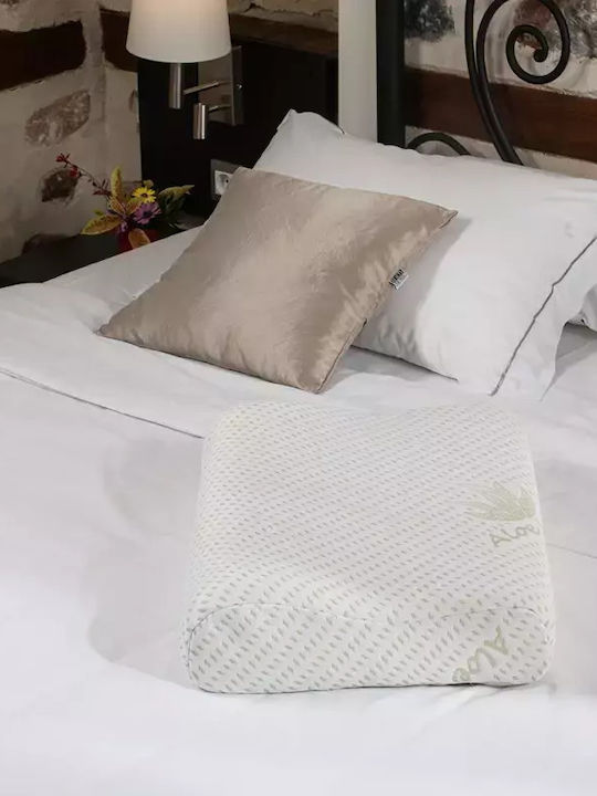 Alpha Foam Елегантна Възглавница За Спане Алое Вера Мемори Пяна Анатомична 38x55x12см