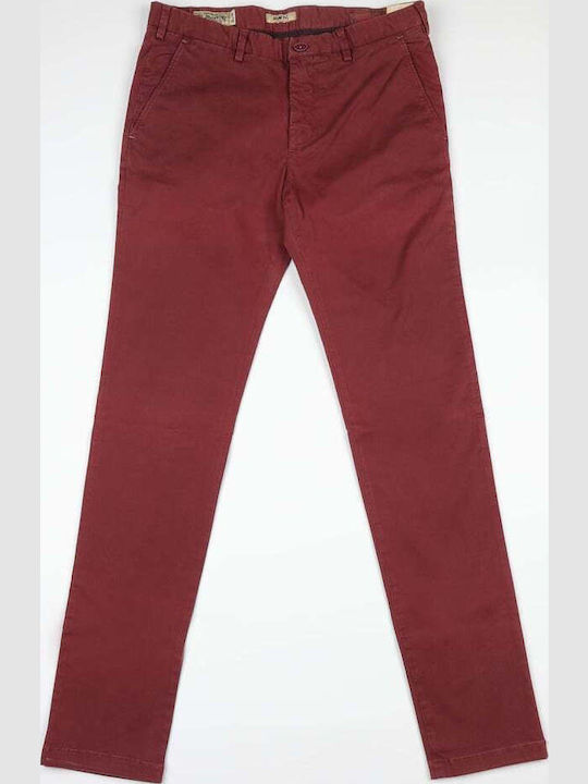 Trousers Chino Elastic in Slim Fit Bordeaux