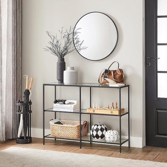 Glass Console Table Black L100xW30xH73cm