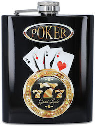 Hip Flask Φλασκί Ποτού All Black Poker F4012 210ml