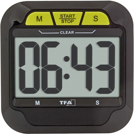 TFA Timer Tabletop Digital Clock Black 38.2054.01