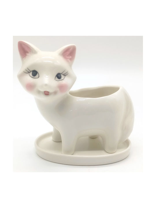 Natural Home Decorative Cat made of Ceramic 14x15cm 1pcs