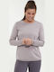Endurance Bluza L S Leah Waffle Melange Fit Loose Culoare Gri Gull