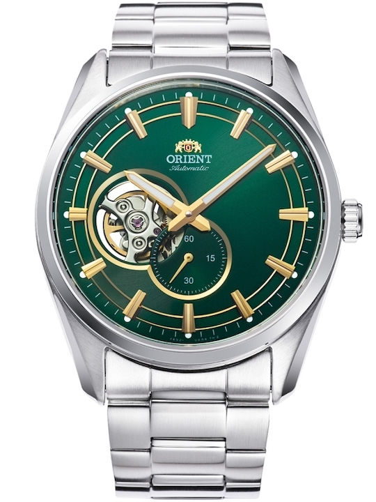 Orient Semi-skeleton Men's Watch 40.8mm Automatic with Silver Metal Bracelet