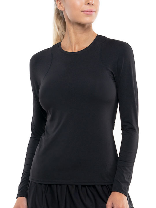 Lucky In Love Breeze Long Sleeve Women's Crew Black