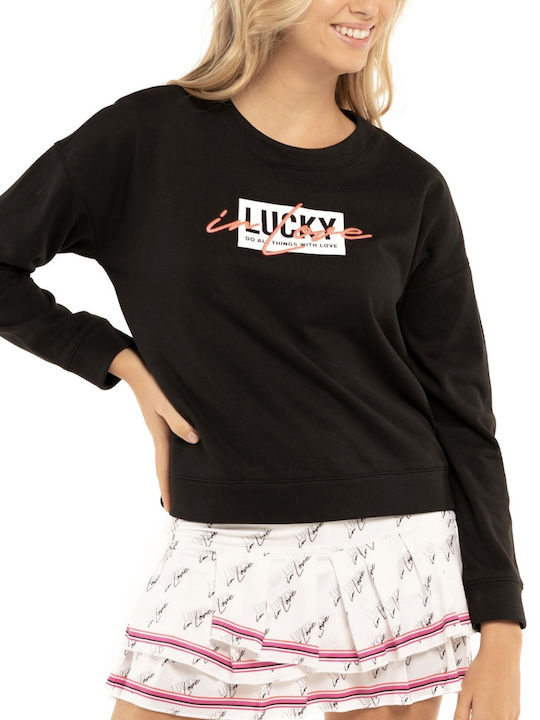 Lucky In Love Women's Tennis Pullover Black