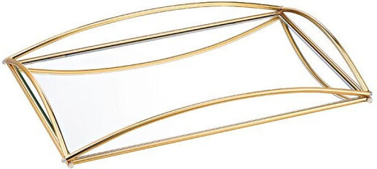 Metallic Rectangular Decorative Tray with Mirror