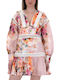 August Resortwear Long Sleeve Mini Dress Women August Beige Pink Fuchsia S23a5221-one-color