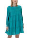 August Resortwear Longsleeve Mini Dress Women August Πρασινο S23a5160-emerald
