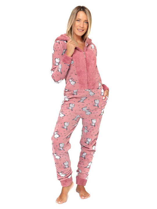 Damen Schlafanzug Vlies 20191-1
