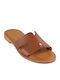 Camel Leather Handmade Flat Sandal Design