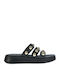 Basic 3613 Schwarze Damen Flache Sandalen