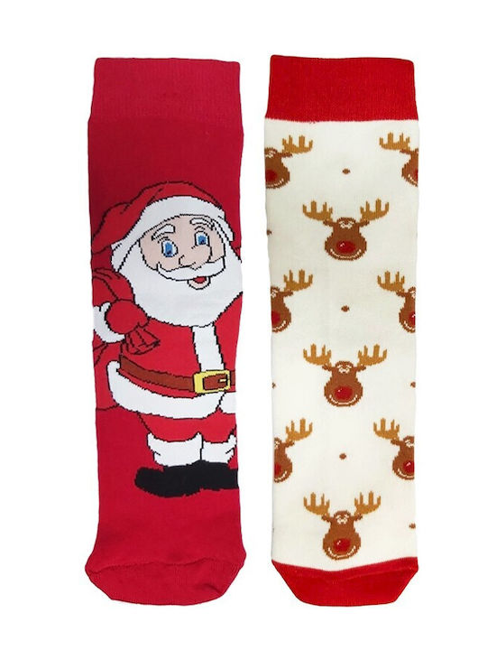 0070-01 Christmas Socks Set Of 2 Pieces 2 Pack Xmas Socks V-store