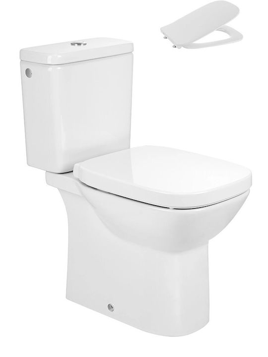 Roca Debba Square Λεκάνη Δαπέδου Rimless με Καζ...