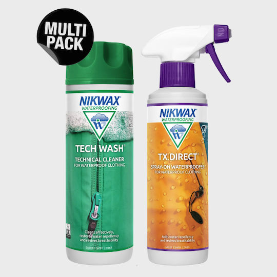 Nikwax Tech Wash/tx.direct Spray 300ml + 300ml Καθαριστικό-αδιαβροχοποιητικό Τεχνικών Ρούχων