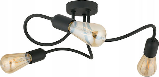 TK Lighting Plafonieră de Tavan Neagră cu Soclu E27
