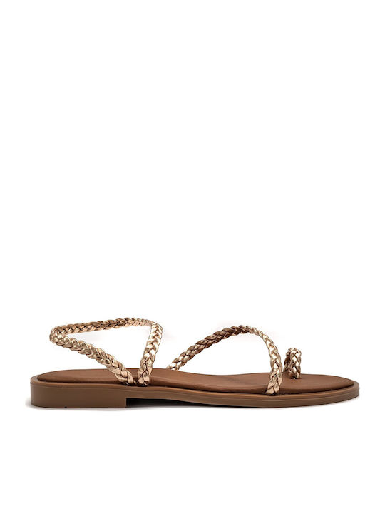 Shoelover Leather Women's Flat Sandals copper