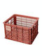 Handlebar Rack Basket Basil Bicycle Crate M 29.5l Recycled Synthetic Terra Red New