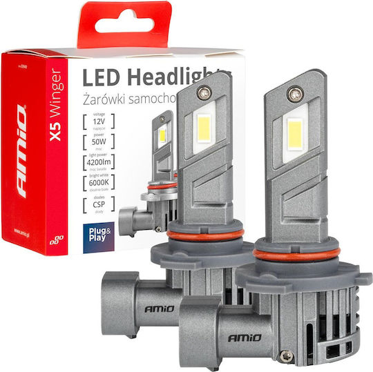 AMiO Lamps Car HB3 Canbus LED 6000K Cold White 12V 50W 2pcs