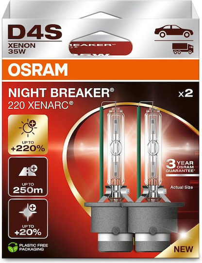 Osram Лампи Автомобила D4S Ксенон 4500К Неутрално бяло 42V 35W 2бр