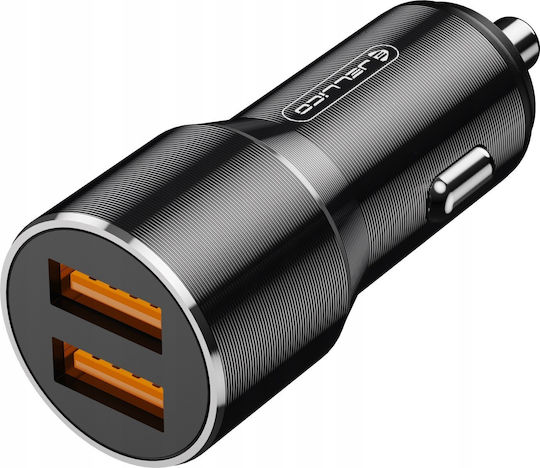 Jellico Car Charger 36W Fast Charging with Ports 2xUSB-A Black Color