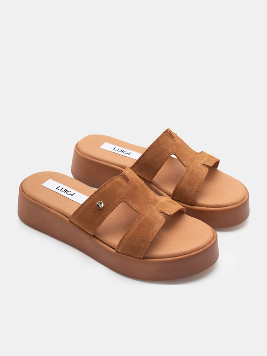 Luigi Sandale Casual Damă Flatforme Tabac Maro