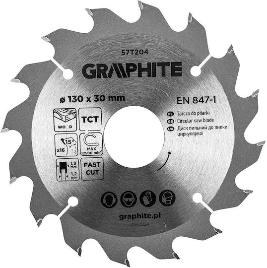 Graphite Carbidului Disc de tăiere cu 16 Dinti 130mm