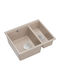 GraniteQ Undermount Sink Inox Brushed W56xD46cm Beige